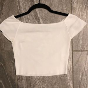 Boutique find: off the shoulder white crop top